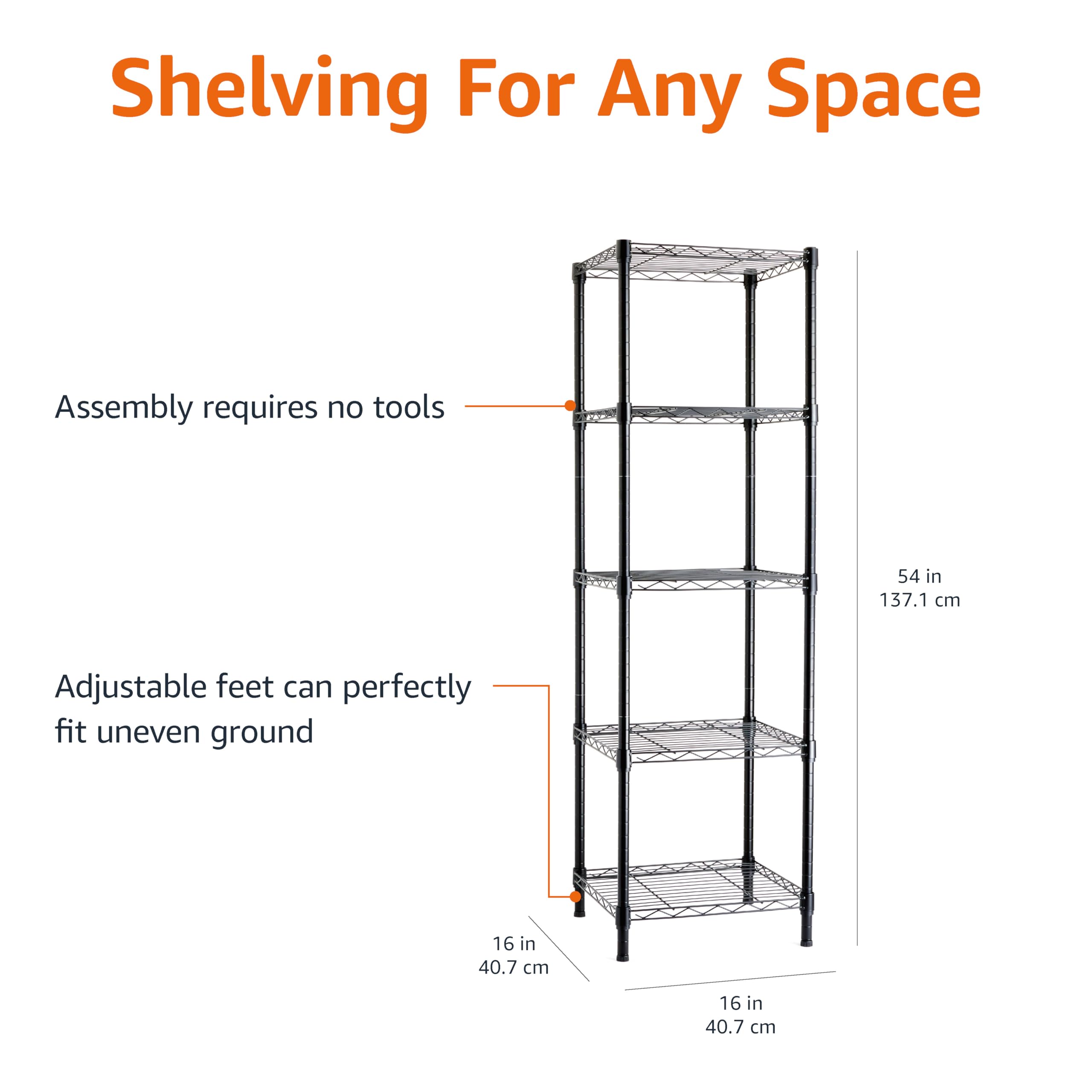 Amazon Basics rust-resistant steel frame keeps the rack sturdy