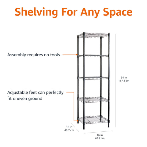 Amazon Basics rust-resistant steel frame keeps the rack sturdy
