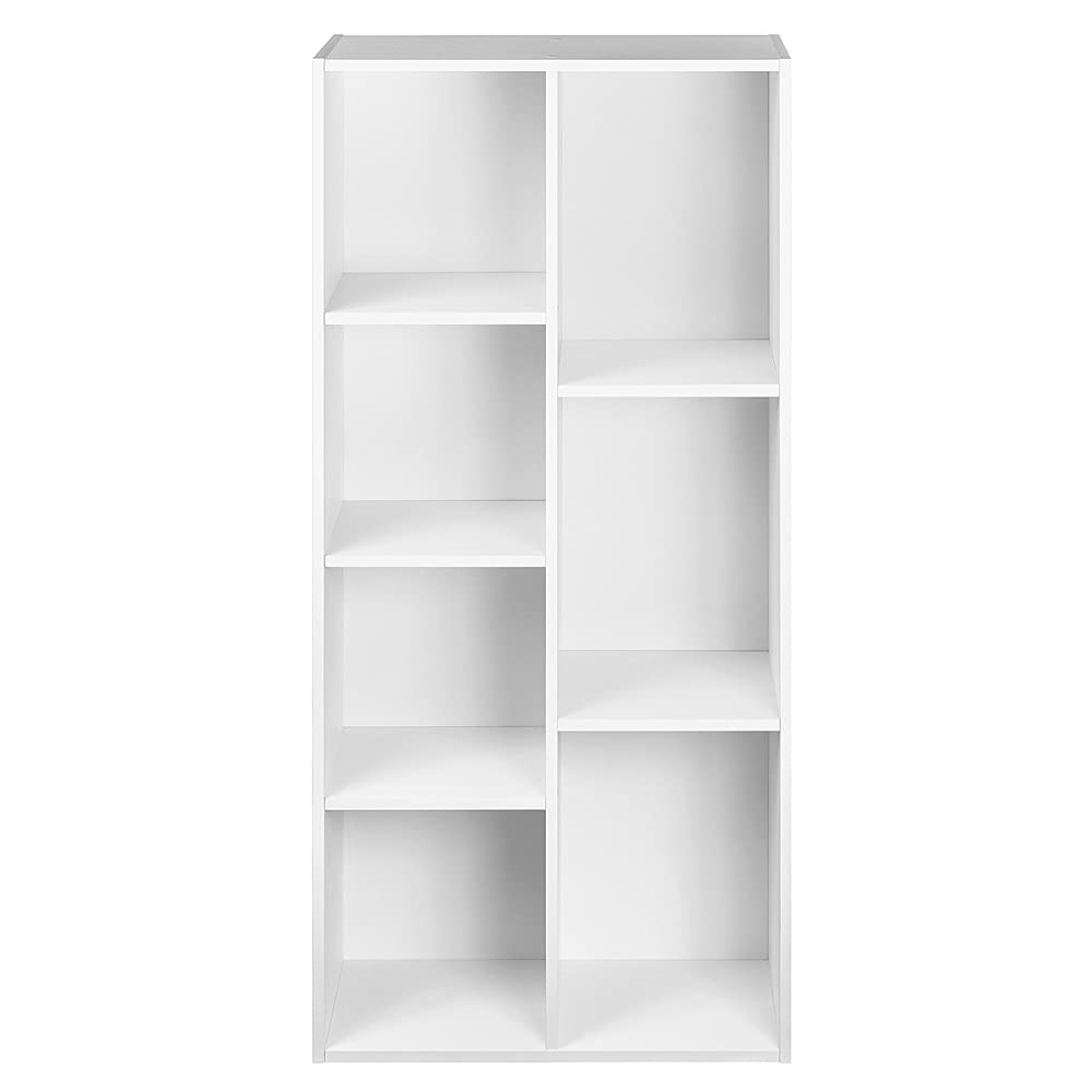 Amazon Basics 7-cube organizer bookcase, durable particleboard and MDF finish