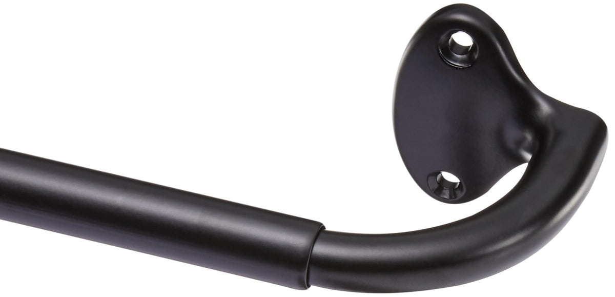 Amazon Basics adjustable blackout curtain rod extended from 88 to 120 inches for versatile window fit