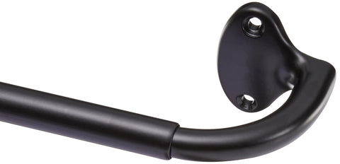 Amazon Basics adjustable blackout curtain rod extended from 88 to 120 inches for versatile window fit