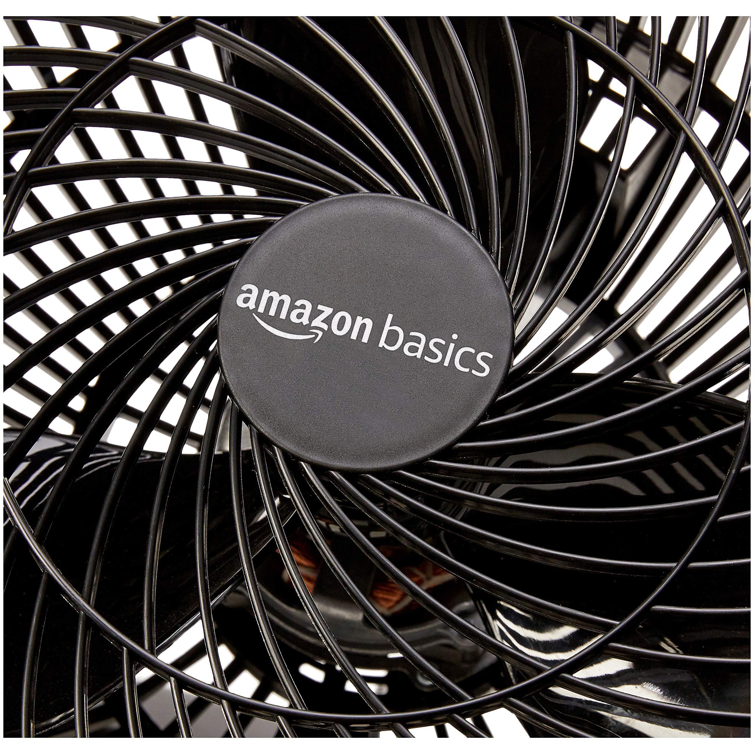Amazon Basics air circulator fan compact dimensions fit desks or nightstands