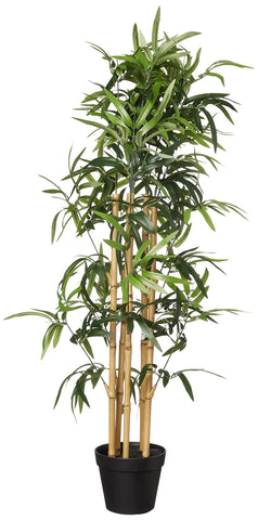 Amazon Basics artificial bamboo plant full view adds lush indoor greenery.