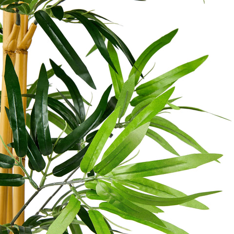 Amazon Basics artificial bamboo plant in plastic planter durable home decor.