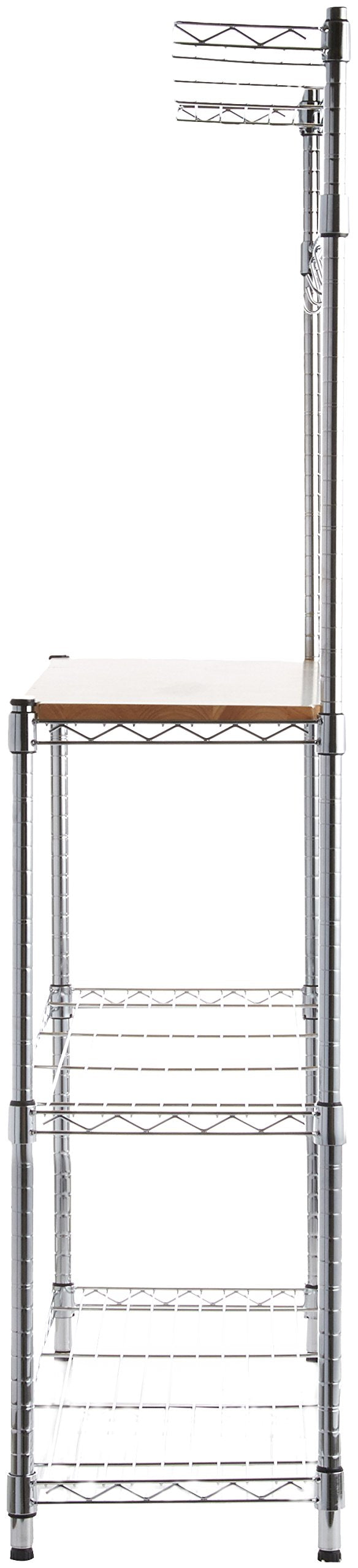 Amazon Basics rack close-up of wood top highlighting thick 16-18 mm surface