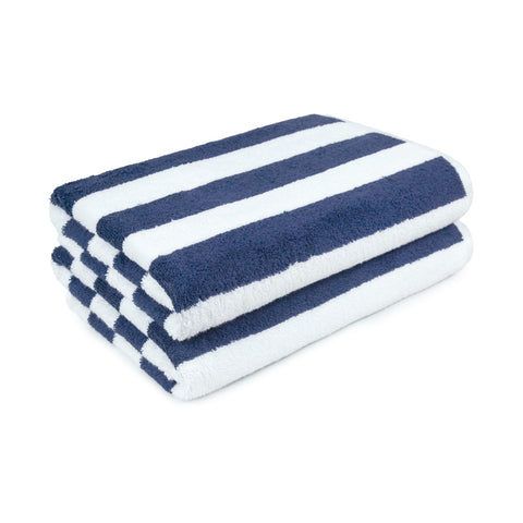 Amazon Basics cabana stripe beach towel folded ready for travel or bath use