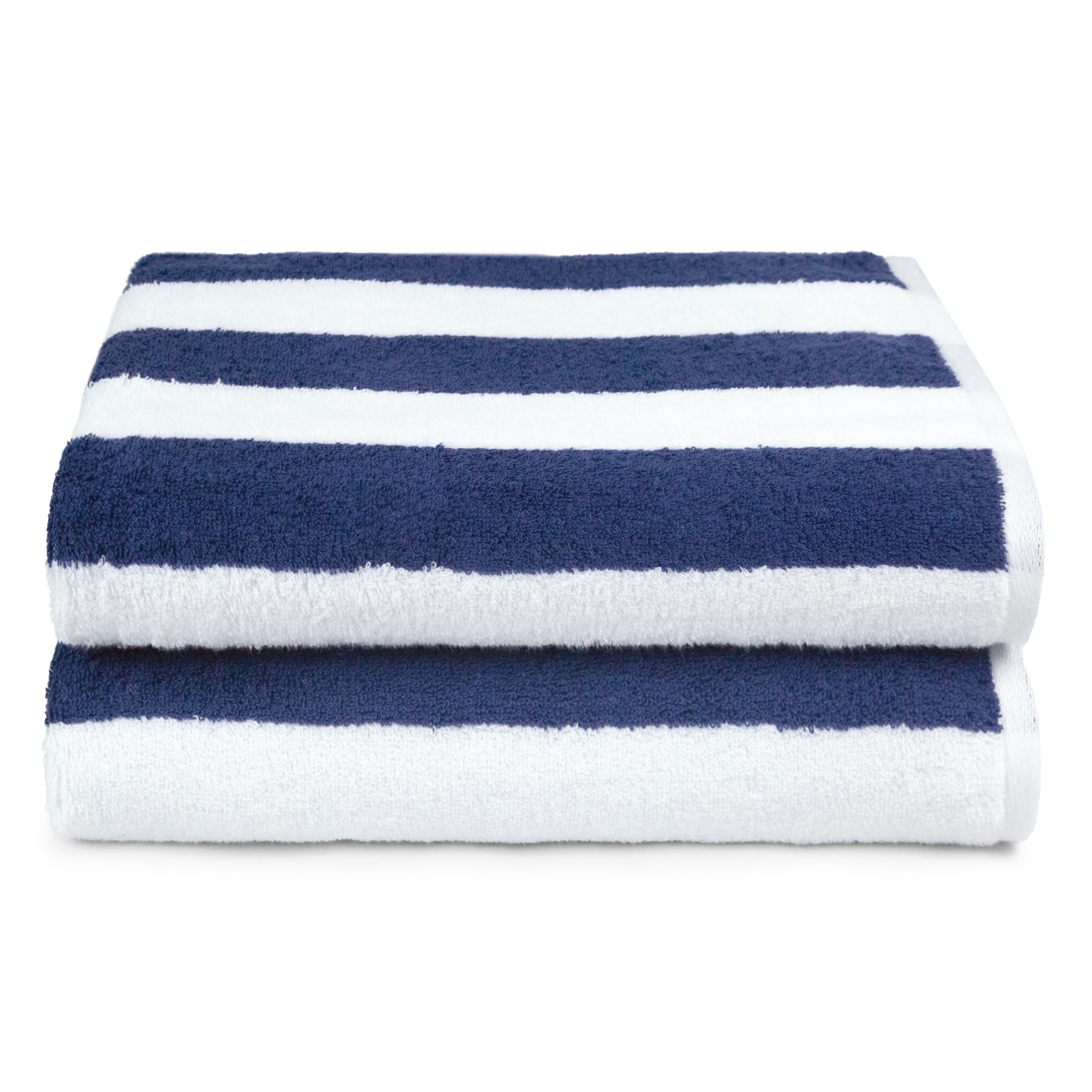 Amazon Basics cabana stripe beach towel being machine-washed for easy care