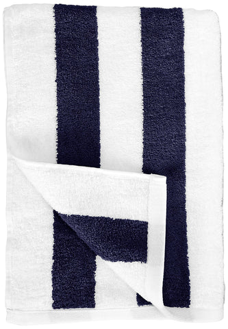 Amazon Basics cabana stripe beach towel in two-pack packaging for value and convenience