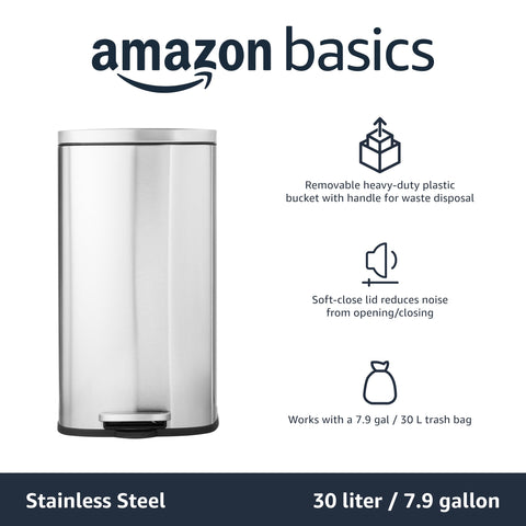 Amazon Basics carry handle design for easy maneuvering and emptying.