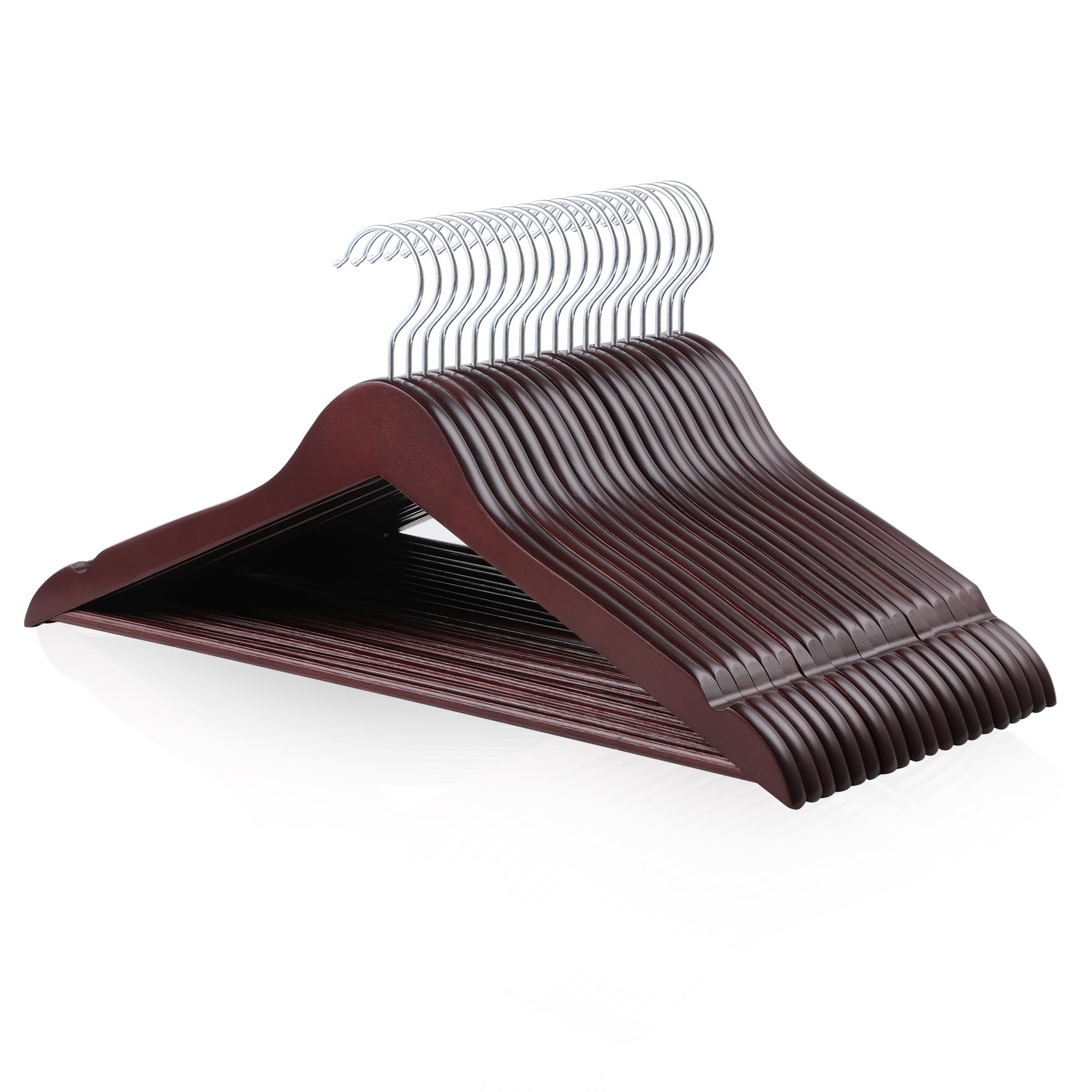 Amazon Basics cherry wood suit hanger with smooth finish for elegant closets