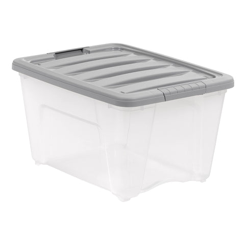 Amazon Basics clear bins enable quick content identification.