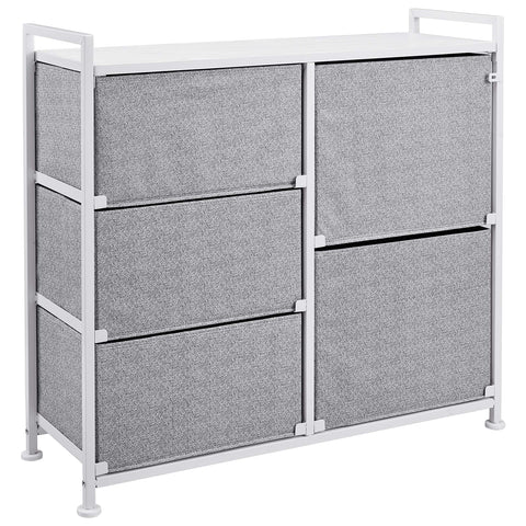 Amazon Basics closet organizer in a bedroom setup fits clean decor.