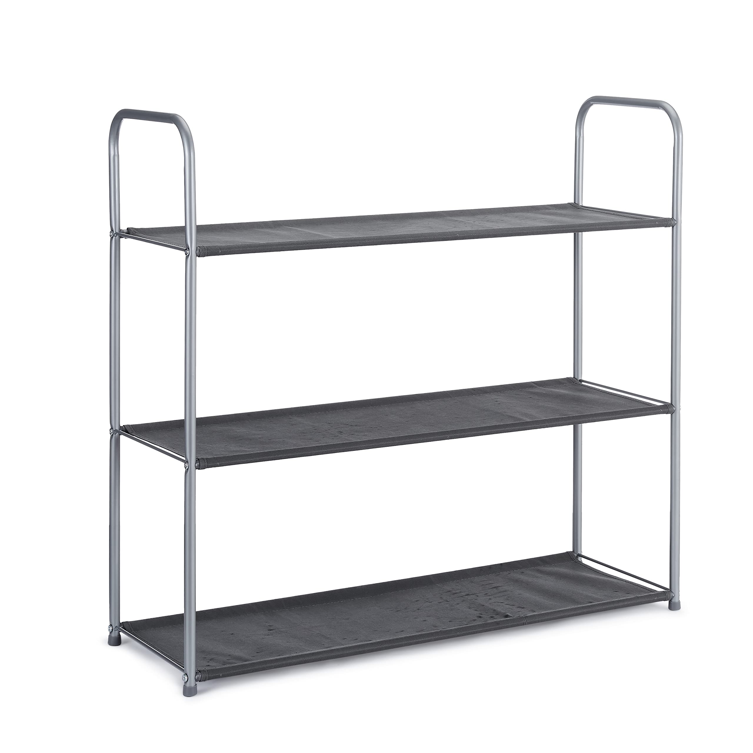 Amazon Basics closet organizer with drawers provides quick access to folded clothing.