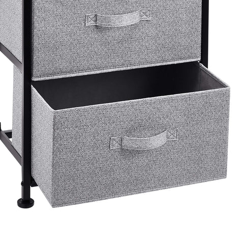 Amazon Basics closet storage with fabric drawers keeps clothes organized and accessible.