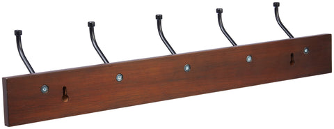 Amazon Basics five double hooks close-up showcasing durable metal construction.