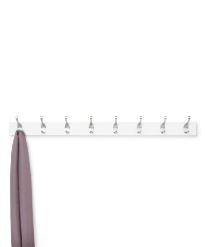 Amazon Basics wall mounted coat rack provides space-saving storage in any room.