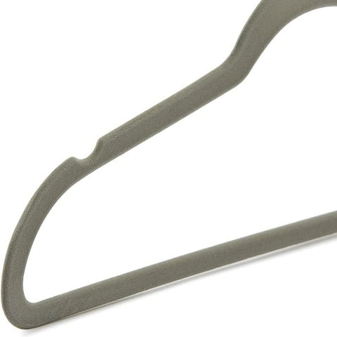 Amazon Basics 100-pack hangers in a compact box for easy closet organization.