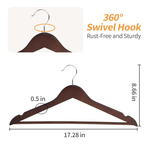Contoured shoulder design supports jackets and coats evenly
