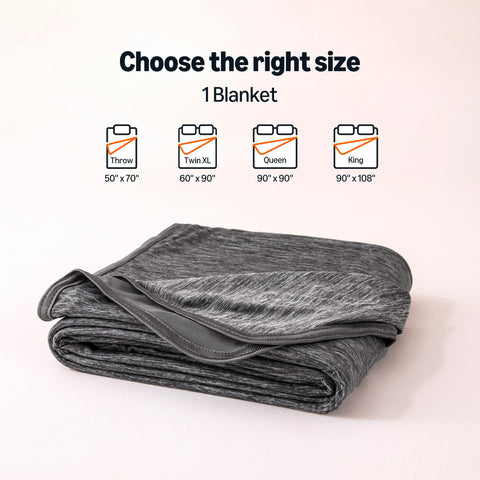 Amazon Basics cooling blanket packaging photo illustrating easy care.
