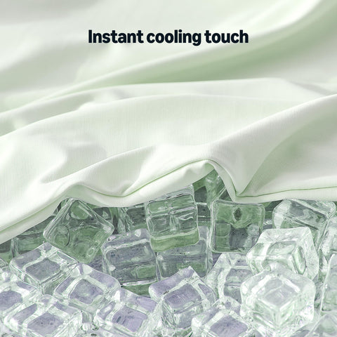 15-inch deep-pocket fitted sheet on a mattress from Amazon Basics cooling sheets