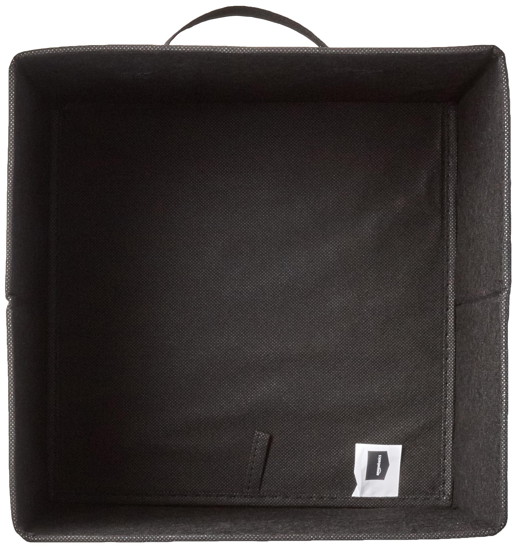 Amazon Basics cubby organizer with sewn-in handles for easy relocation.