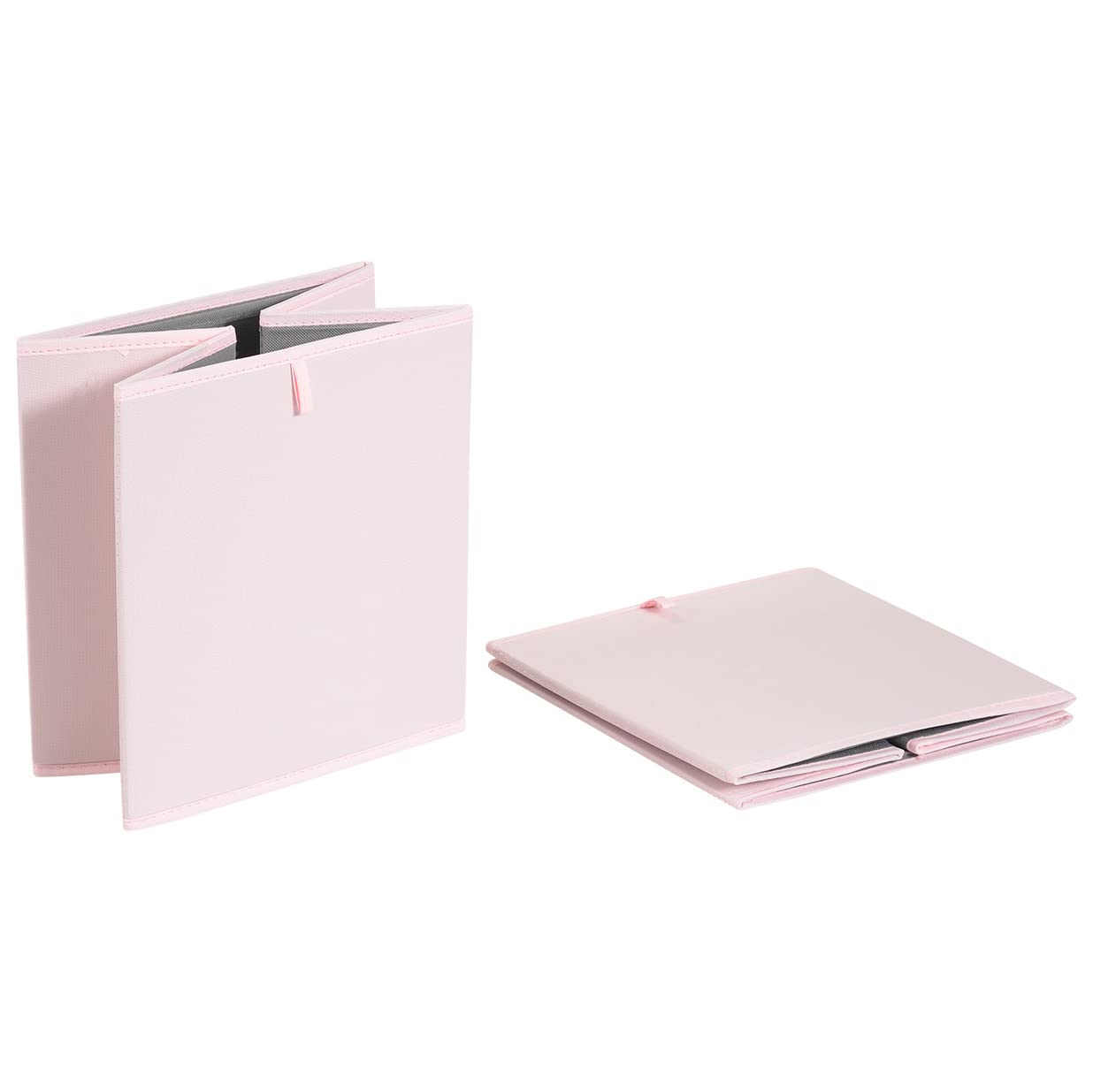 Amazon Basics cube bin with sewn-in pull-out handles for quick access and rearrangement
