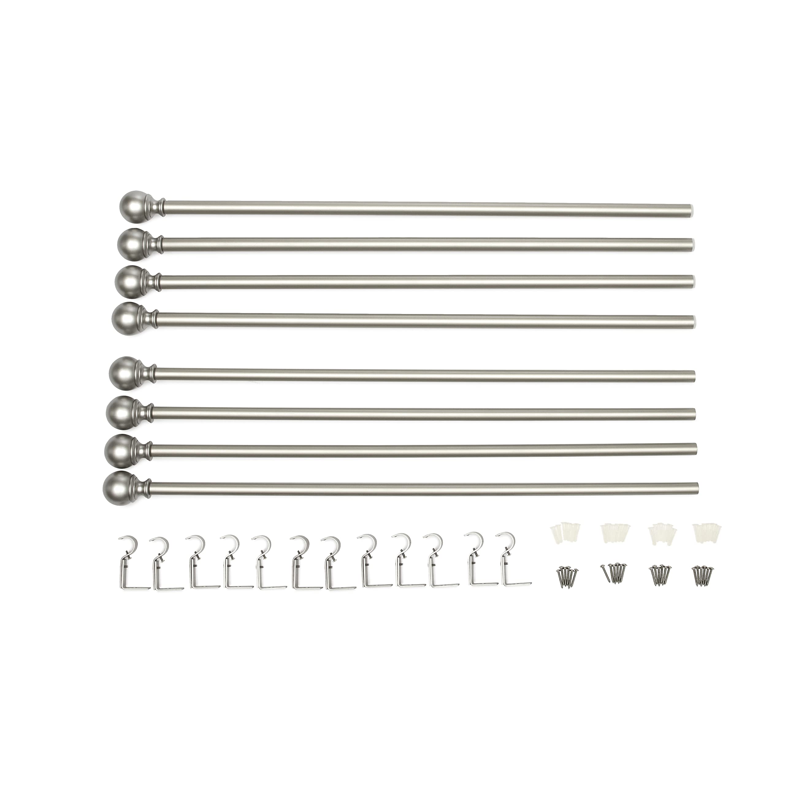 Amazon Basics curtain rod mounted on wall brackets for quick setup