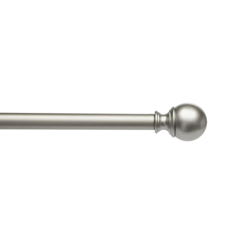 Amazon Basics nickel curtain rod supports up to 22 pounds for heavy drapes