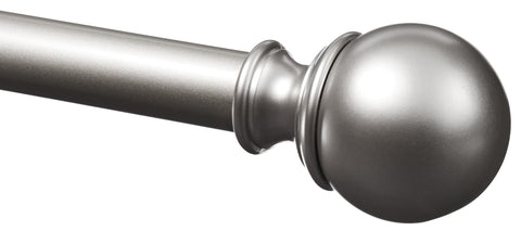 Amazon Basics curtain rod with nickel round finials for a polished look