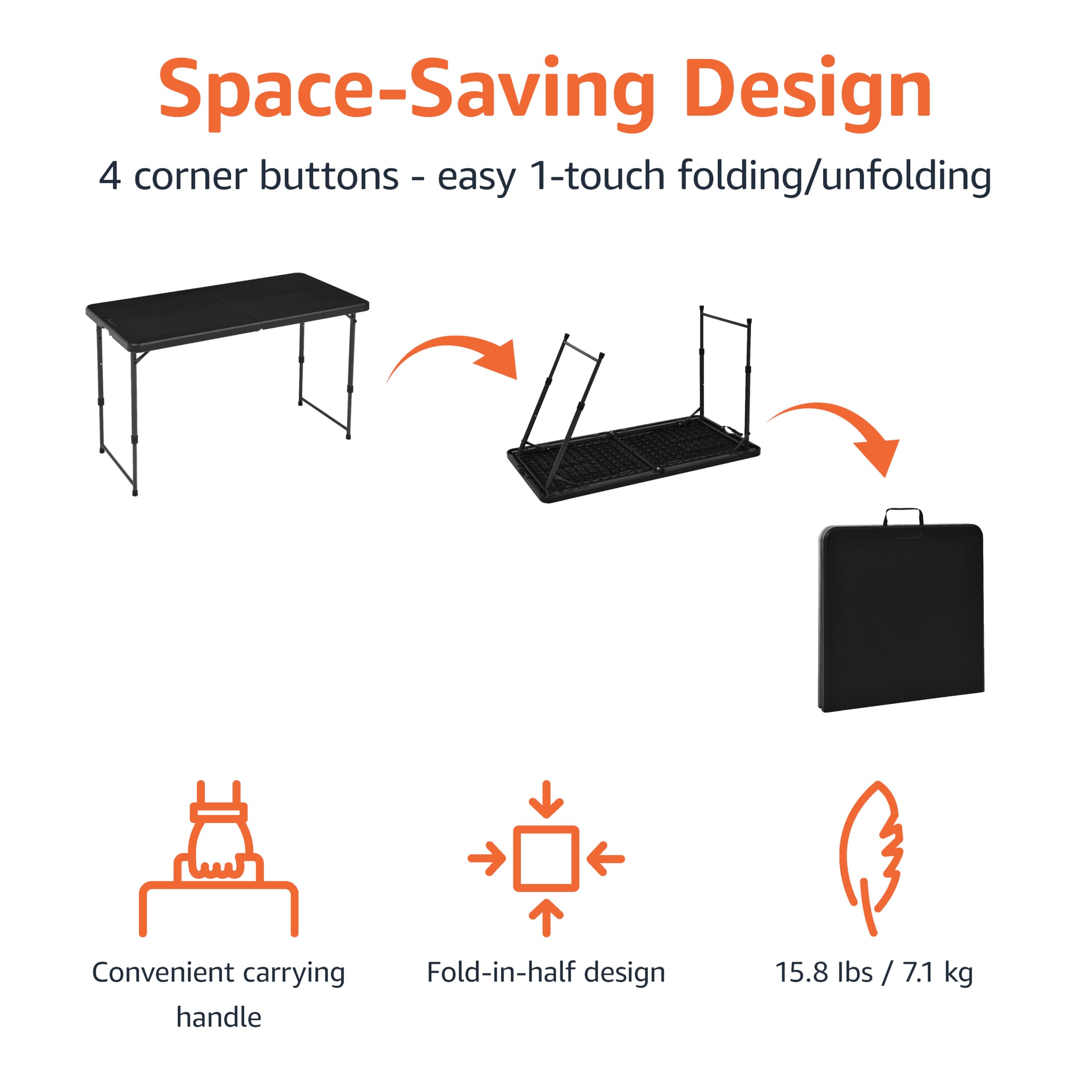 Amazon Basics double gravity lock provides a stable, wobble-free surface.