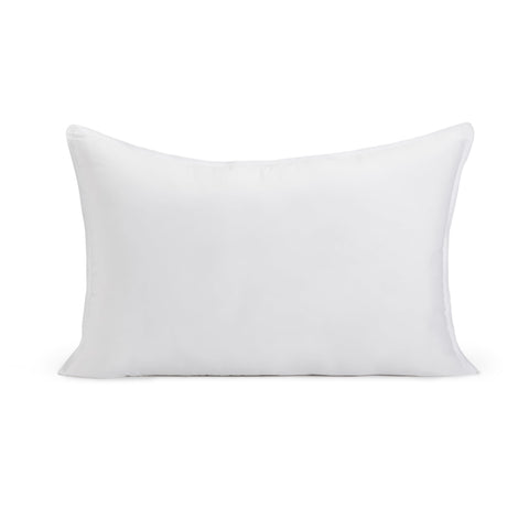 Amazon Basics pillow designed for back sleepers with soft support.