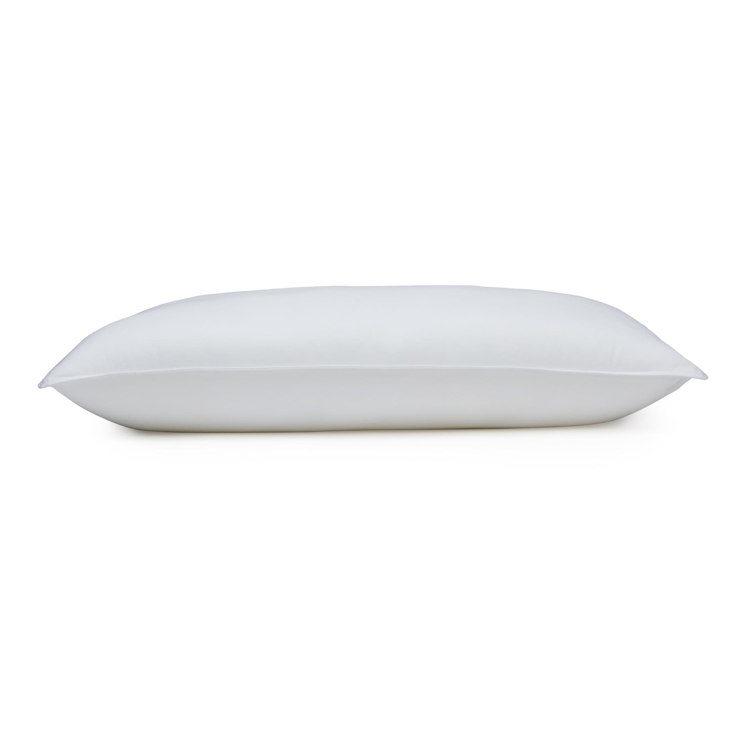Amazon Basics down-alternative pillow side view, comfortable daily use.