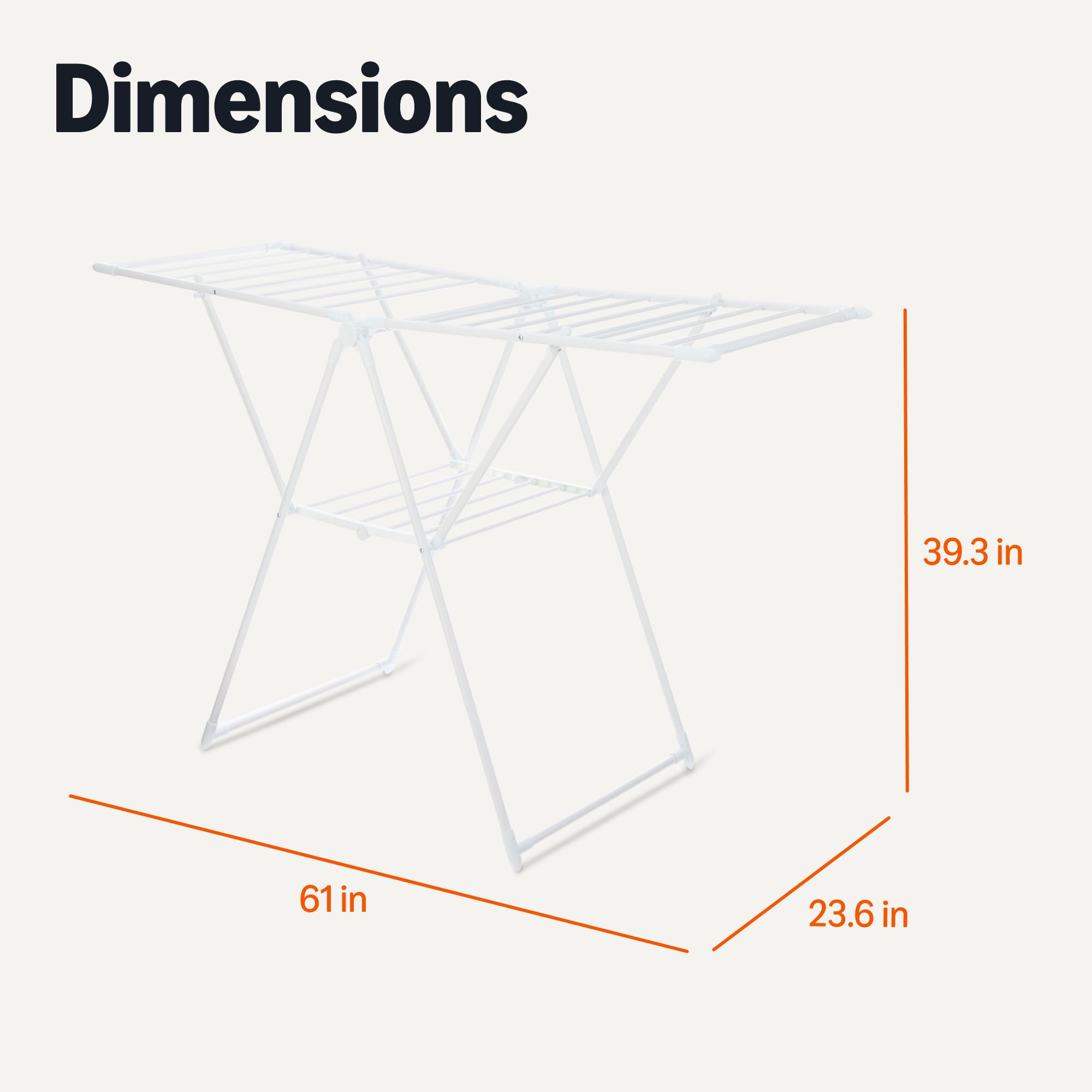 Amazon Basics rack supports up to 50 lbs for diverse loads.