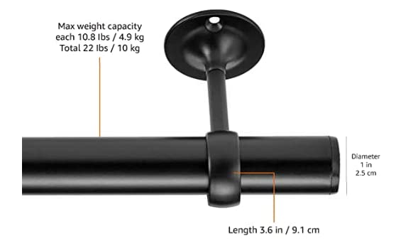 Amazon Basics durable cast-metal brackets with black finish