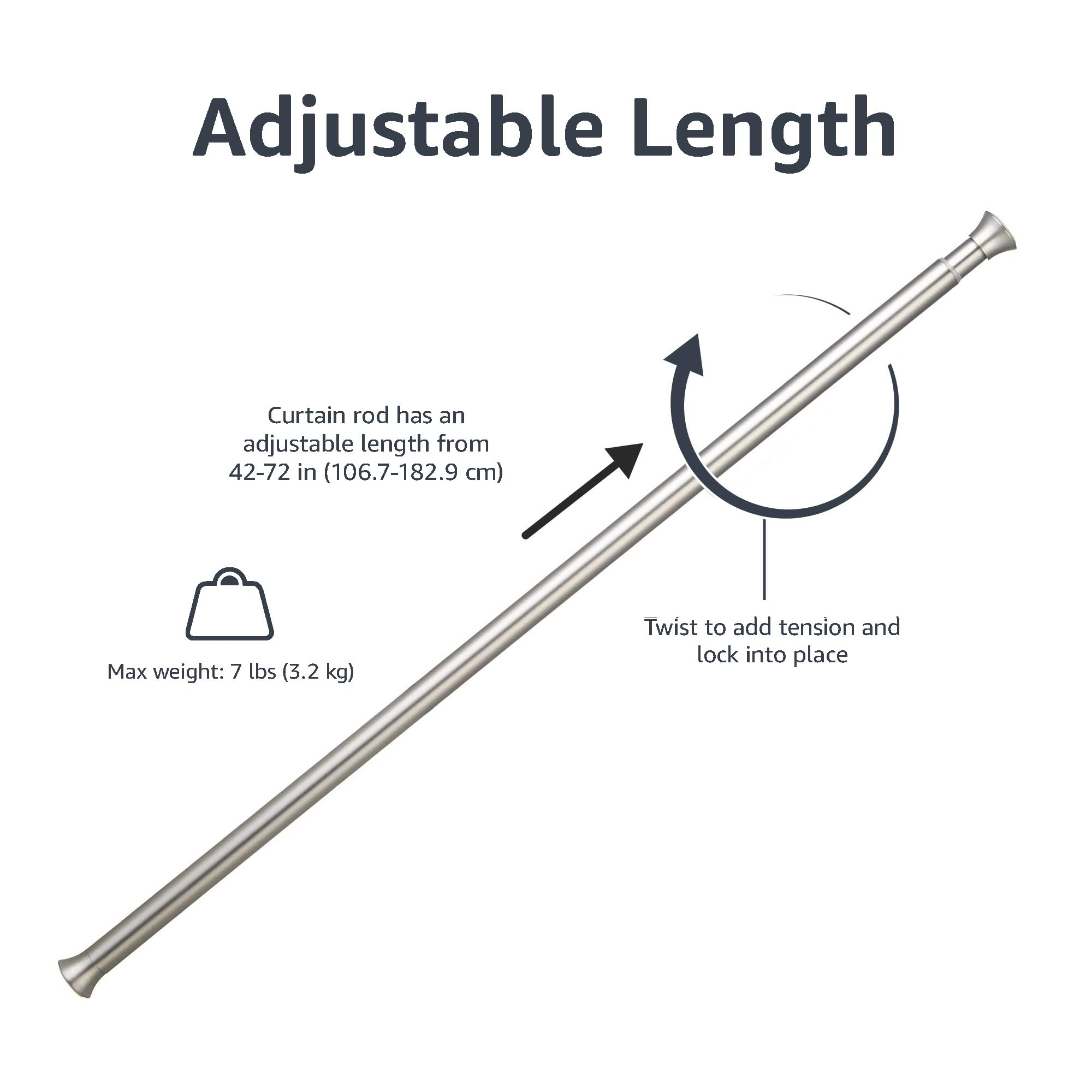 Amazon Basics end caps provide secure traction for no-drill installation.