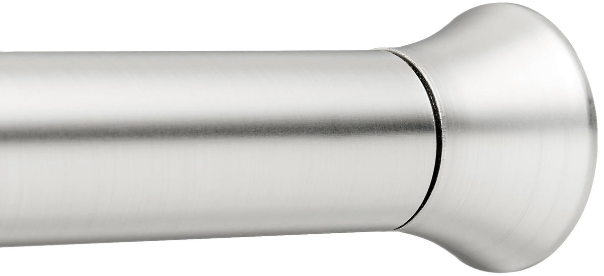 Amazon Basics tension rod extended to fit 42-72 inches for versatile bathroom setups.