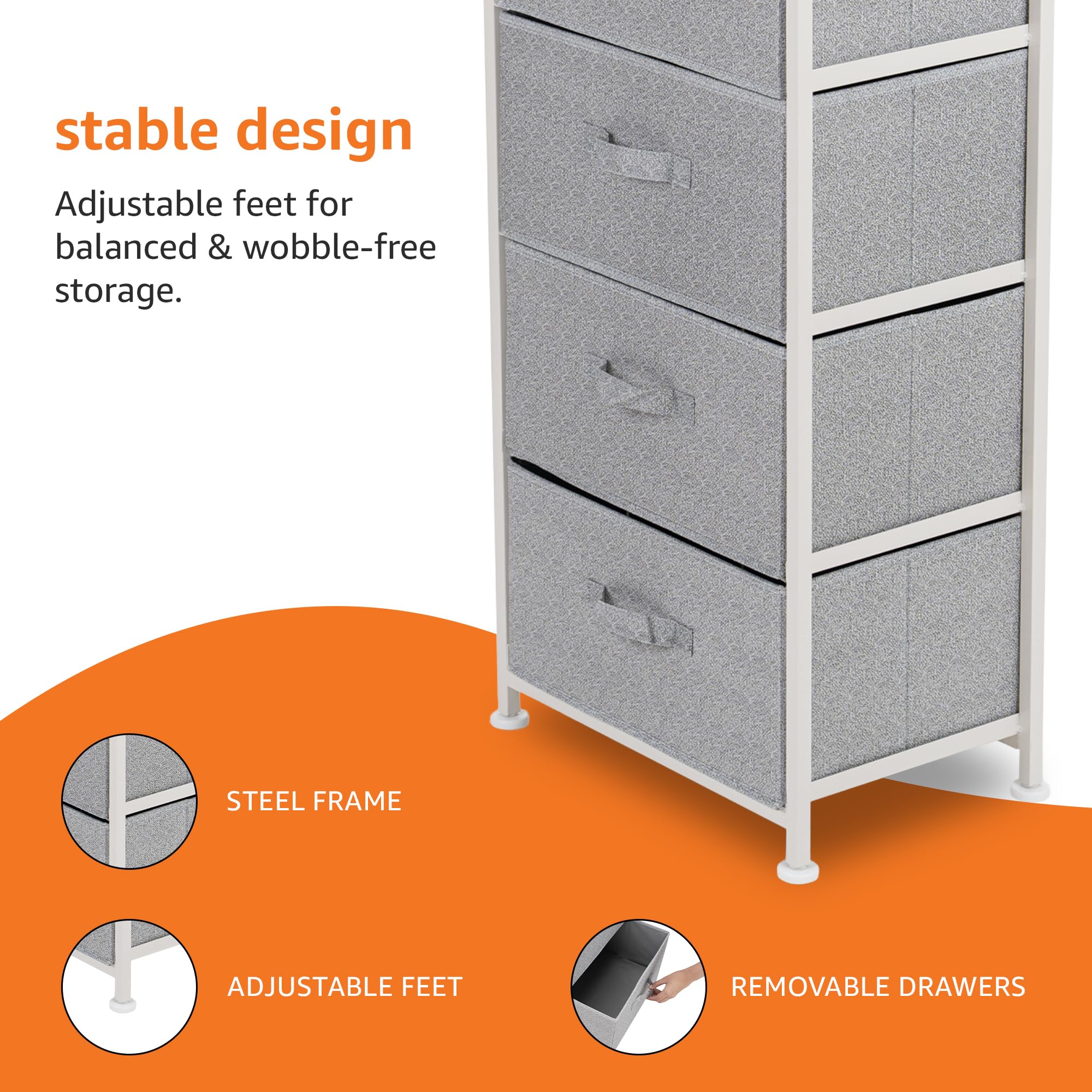 Amazon Basics organizer in a small bedroom for practical storage