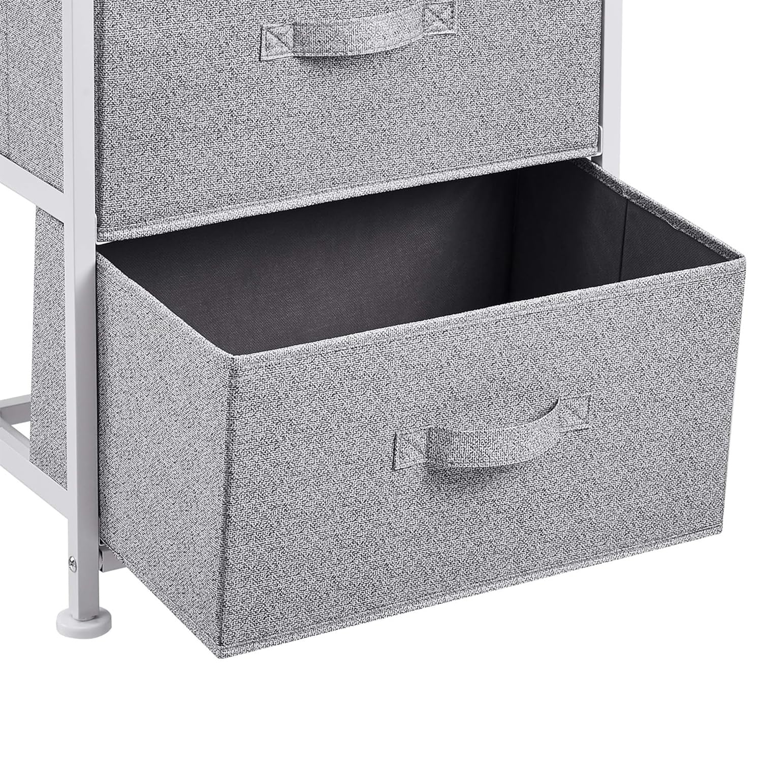 Sturdy steel frame of the Amazon Basics storage organizer