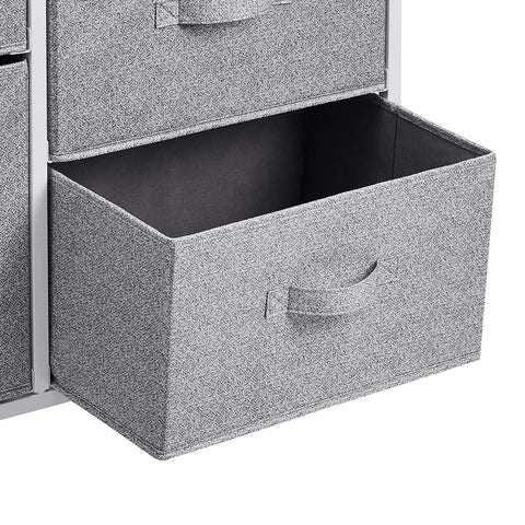 Amazon Basics fabric drawer closeup highlights durable, lightweight construction.