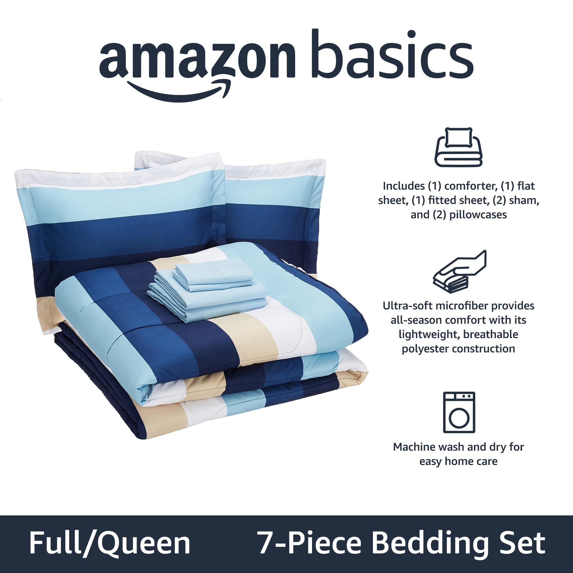 Amazon Basics flat sheet 66x96 offers lightweight warmth and simple machine washing.