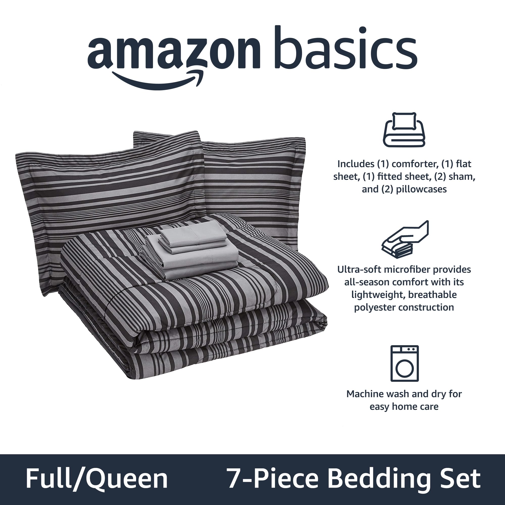 Amazon Basics flat sheet 66 x 96 enhances bed coverage and easy care