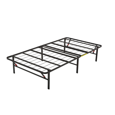 Amazon Basics foldable metal bed frame in steel offers sturdy twin support.