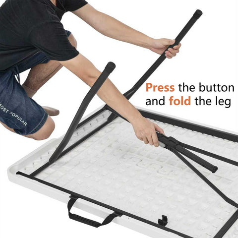 Amazon Basics portable table with carrying handle for easy transport