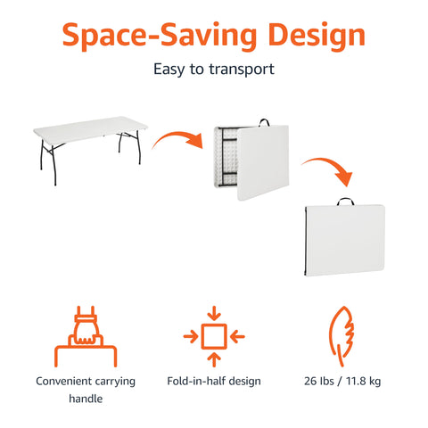Amazon Basics table with pinch-free fold keeps setup safe