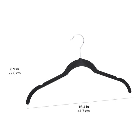 Hangers in a closet organizing shirts and jackets with slim profile
