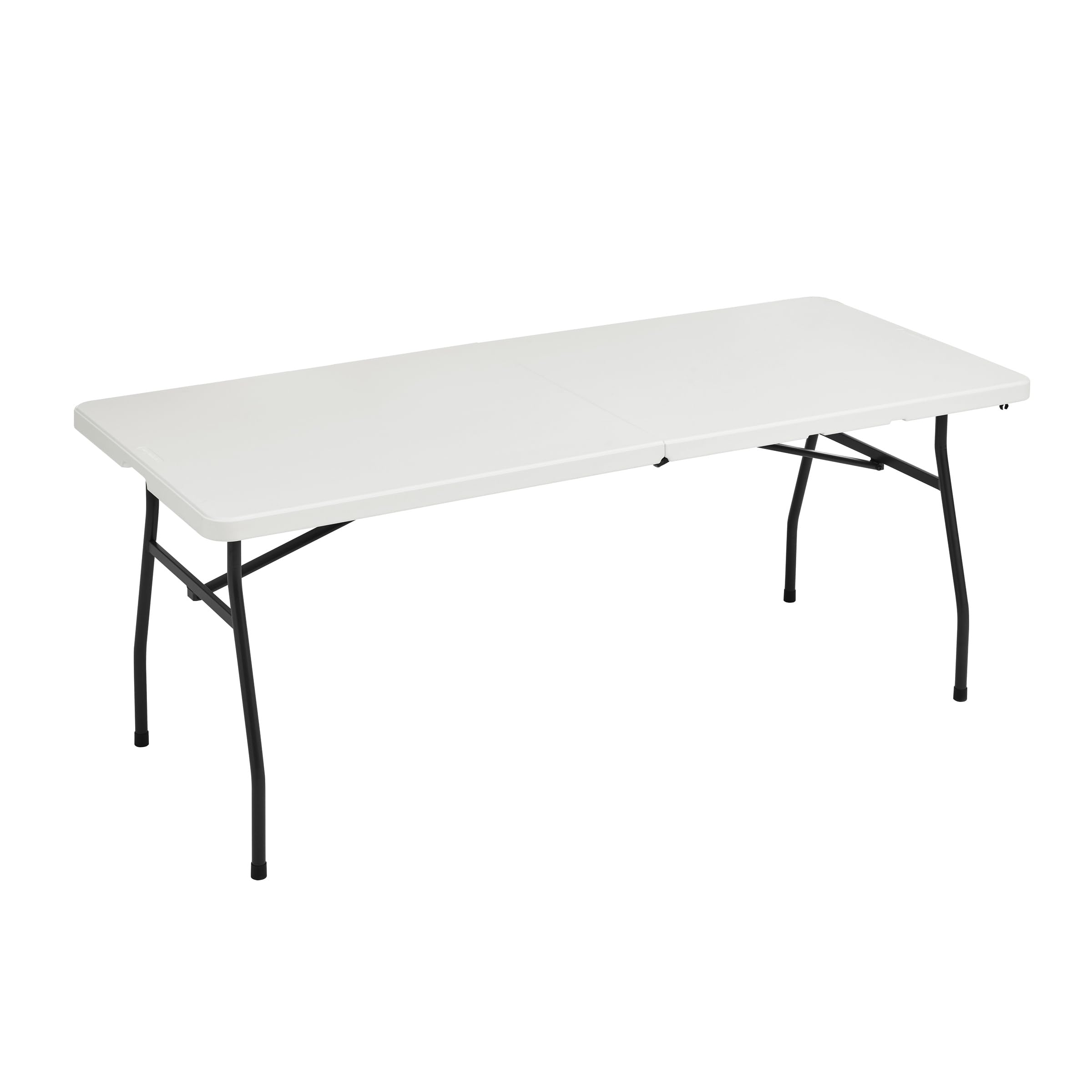 Amazon Basics heavy-duty folding table with white top for stable gatherings