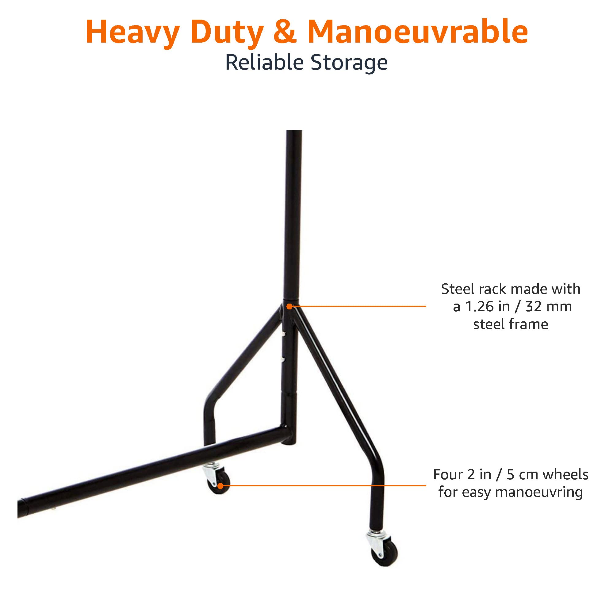 Speed-lock assembly on Amazon Basics garment rack emphasizing tool-free setup