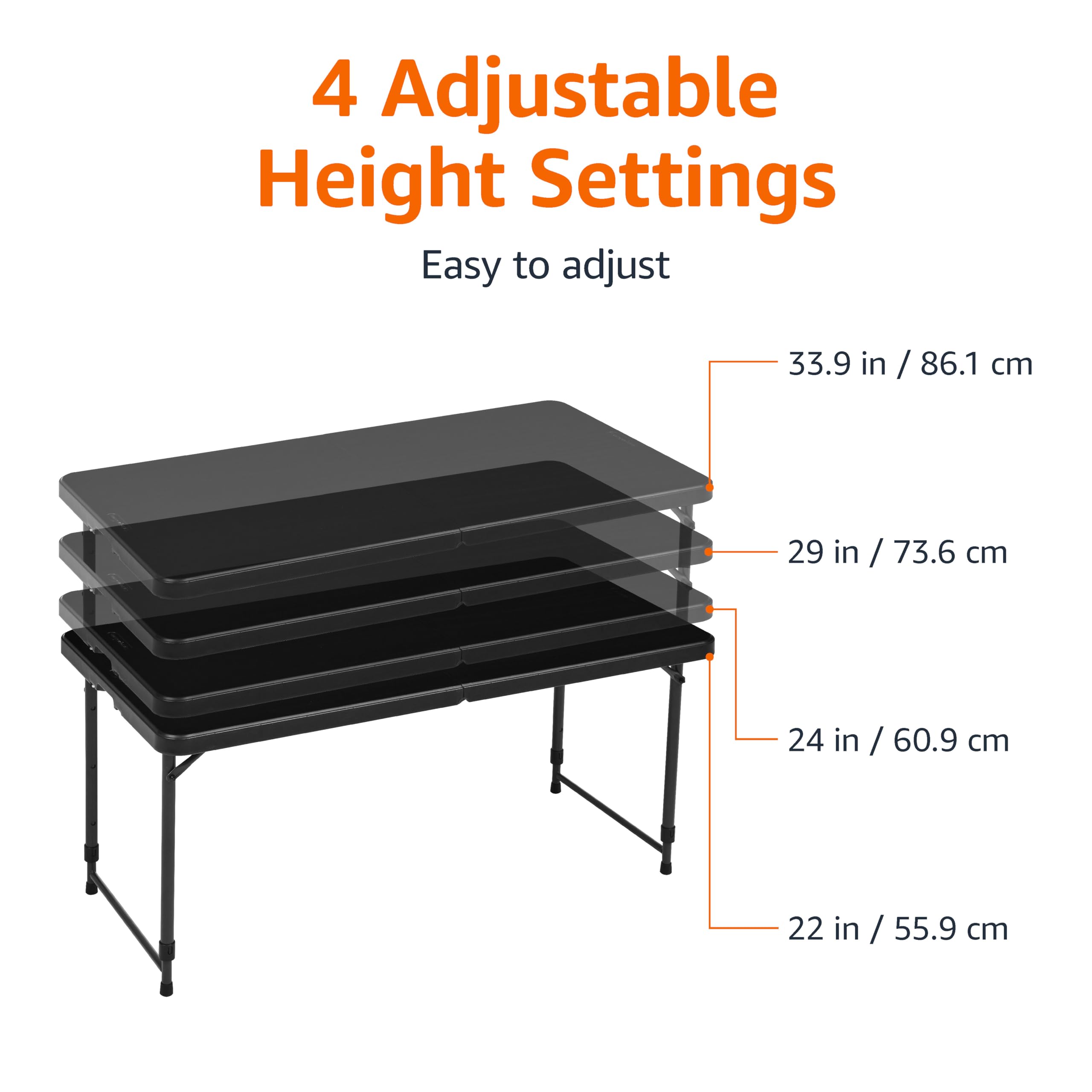 Amazon Basics height-adjustable four-level system for versatile setup.