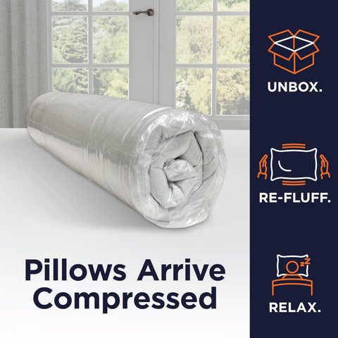 Amazon Basics hypoallergenic fiberfill provides fluffy feel with reduced allergy concerns.
