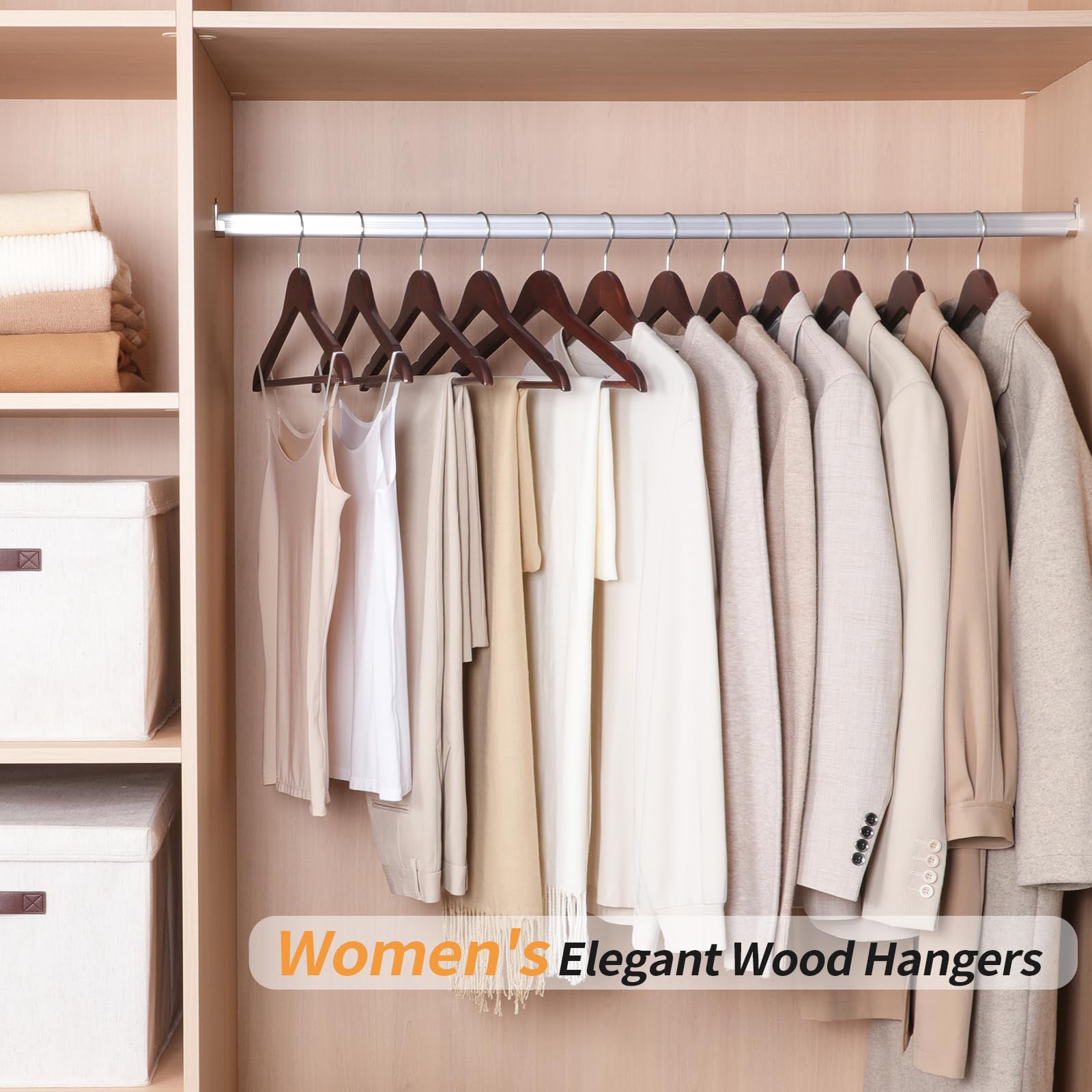 Ideal for suspending suits, coats, and jackets to maintain shape